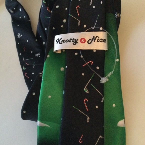 KNOTTY & NICE SANTA REINDEER GOLF TIE MULTI-COLOR NEW - Picture 6 of 7